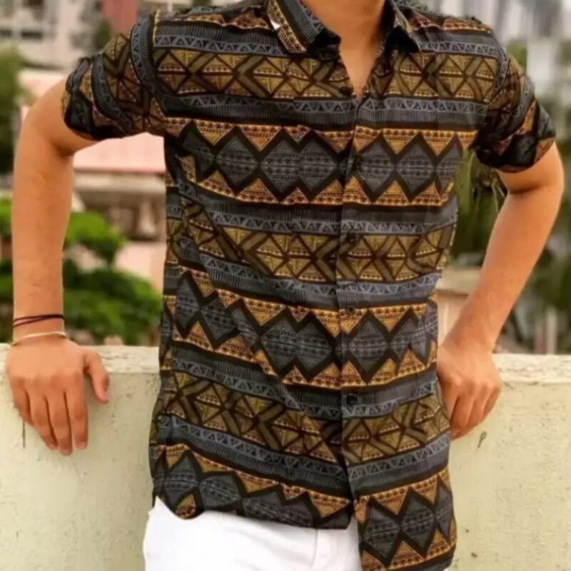 Rayon Printed Half Sleeves Regular Fit Mens Casual Shirt