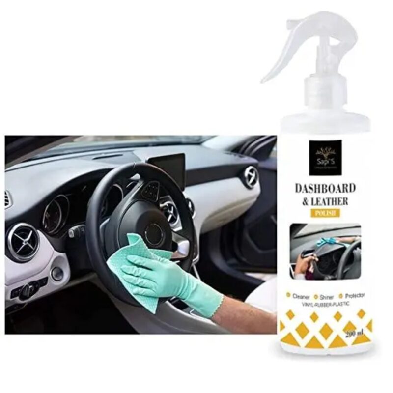 SAPI'S Dashboard & Leather Polish to Shine Black Look, Zero dust Attraction & Spotless - Image 4