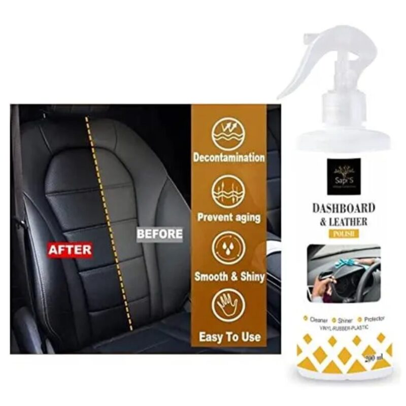 SAPI'S Dashboard & Leather Polish to Shine Black Look, Zero dust Attraction & Spotless - Image 3