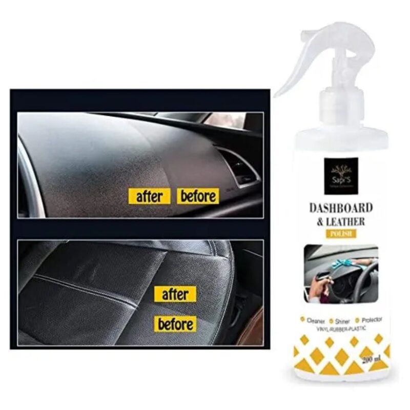 SAPI'S Dashboard & Leather Polish to Shine Black Look, Zero dust Attraction & Spotless - Image 2