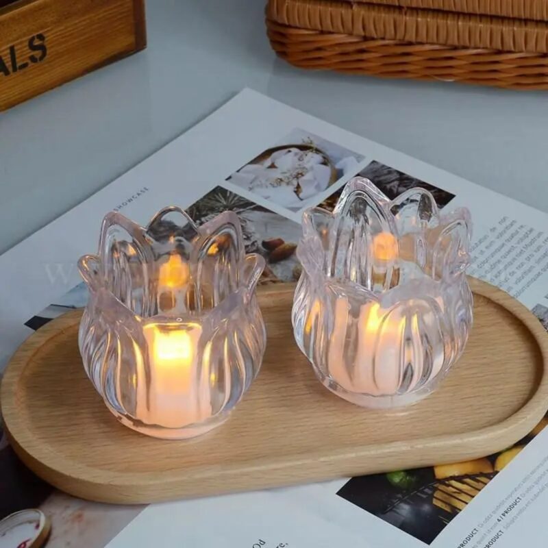Lotus LED Tealight Oil Lamp Diya - Image 4