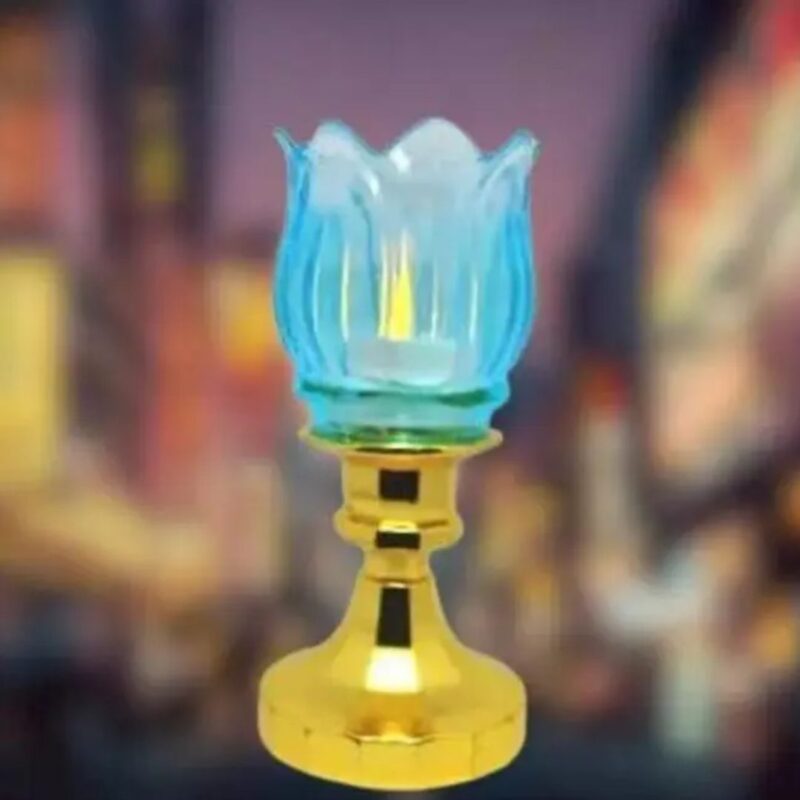 Lotus LED Tealight Oil Lamp Diya - Image 3