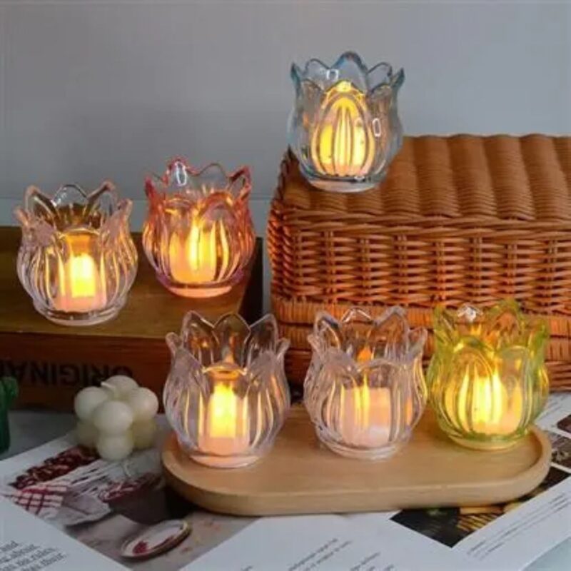 Lotus LED Tealight Oil Lamp Diya - Image 2