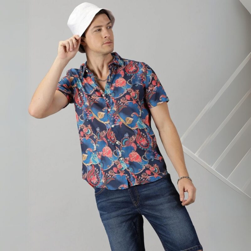 Printed Half Sleeves Regular Fit Men's Casual Shirt - Image 2