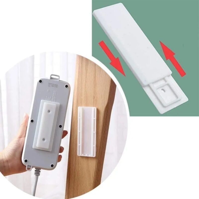 Self Adhesive Power Strip Holder Fixator Wall-Mounted Desktop Socket Fixer Cable Organizer (Pack Of 2) - Image 2