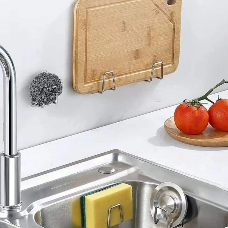 Stainless Steel Sponge Holder for Kitchen Sink (Pack of 4) - Image 5