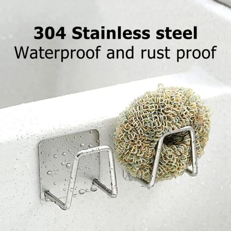 Stainless Steel Sponge Holder for Kitchen Sink (Pack of 4) - Image 4