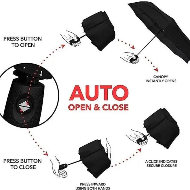 Compact Automatic Open Close Lightweight Umbrella - Image 2